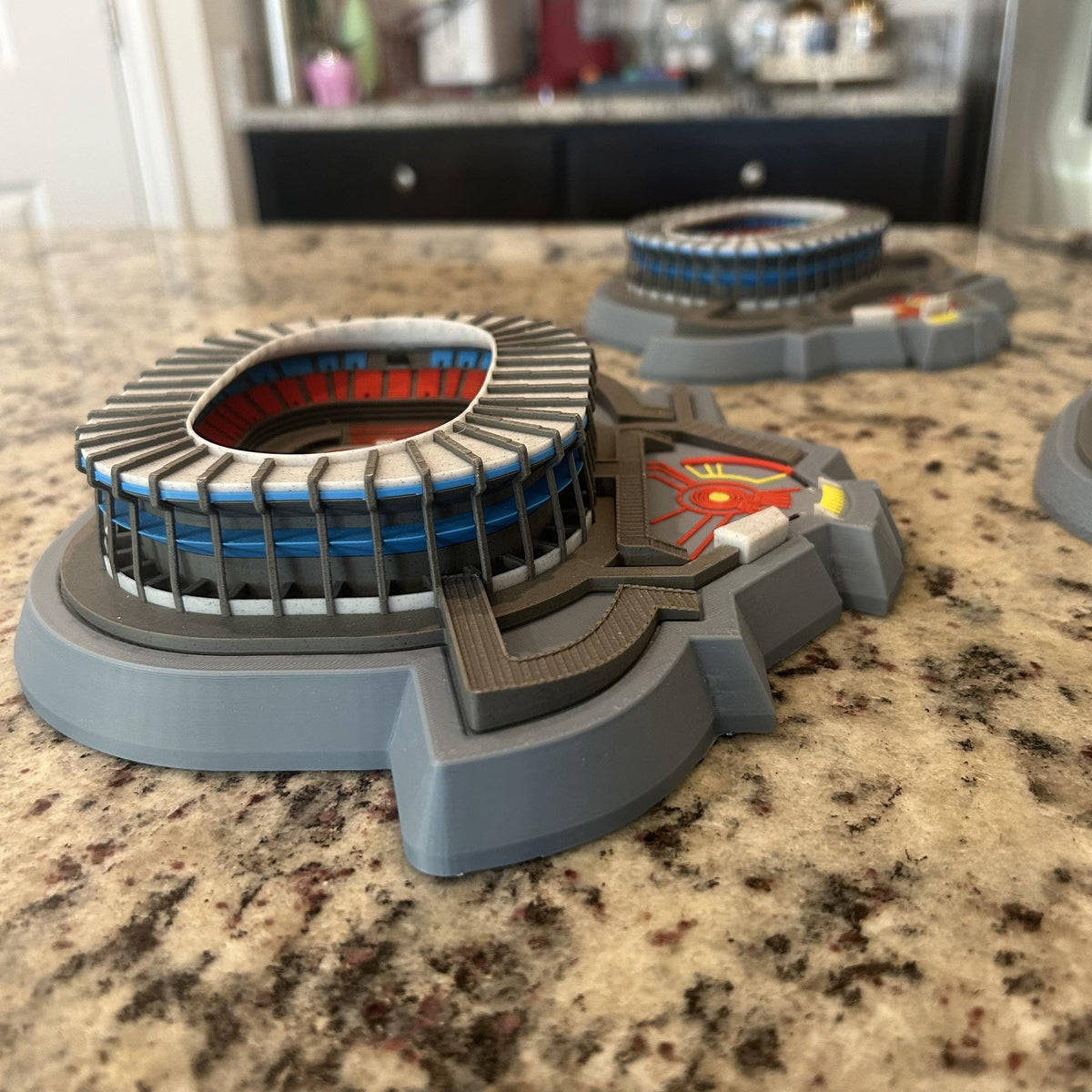 Limited edition Estadio Azteca 3D stadium replica with Aztec sun plaza emblem, three sizes, ready to ship collector display and Mexico futbol fan gift, made in USA