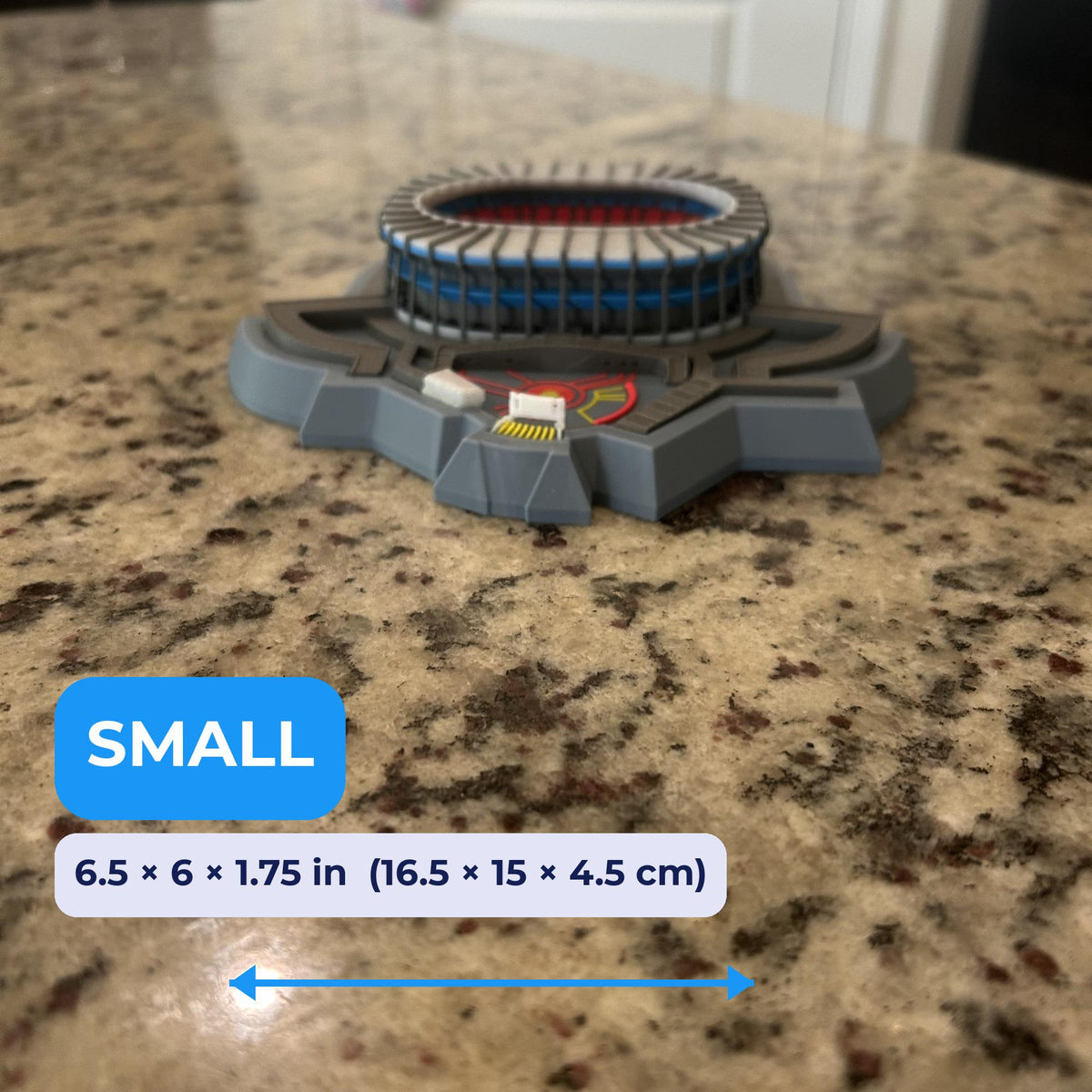 Estadio Azteca stadium replica SMALL size, 6.5 x 6 x 1.75 in (16.5 x 15 x 4.5 cm), 3D printed Mexico soccer collector display, made in USA