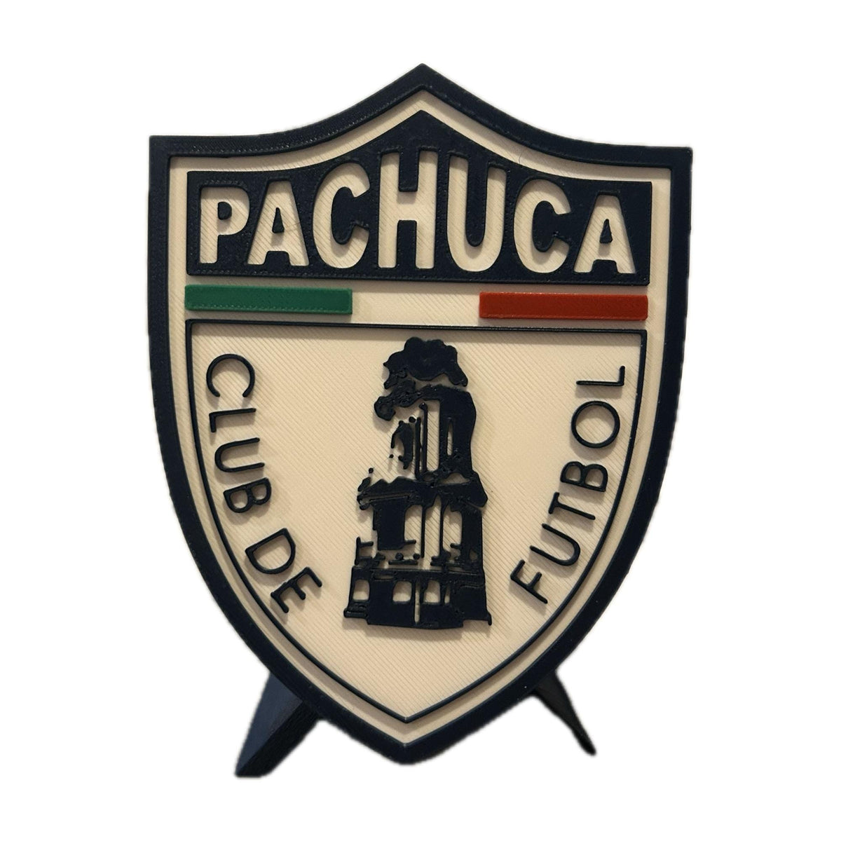 Club de Futbol Pachuca 3D Crest Display with Stand & Stash Box; 3D printed fan gift, made in USA