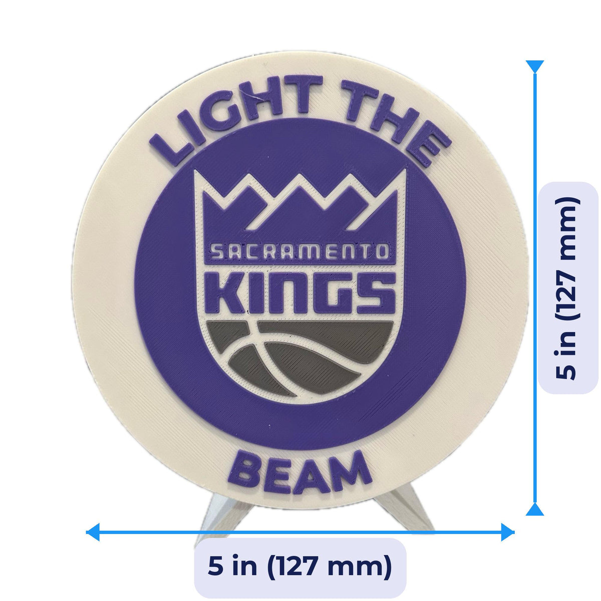 Sacramento Kings Personalized Roundel Display with Stand & Stash Box; 3D printed fan gift, made in USA