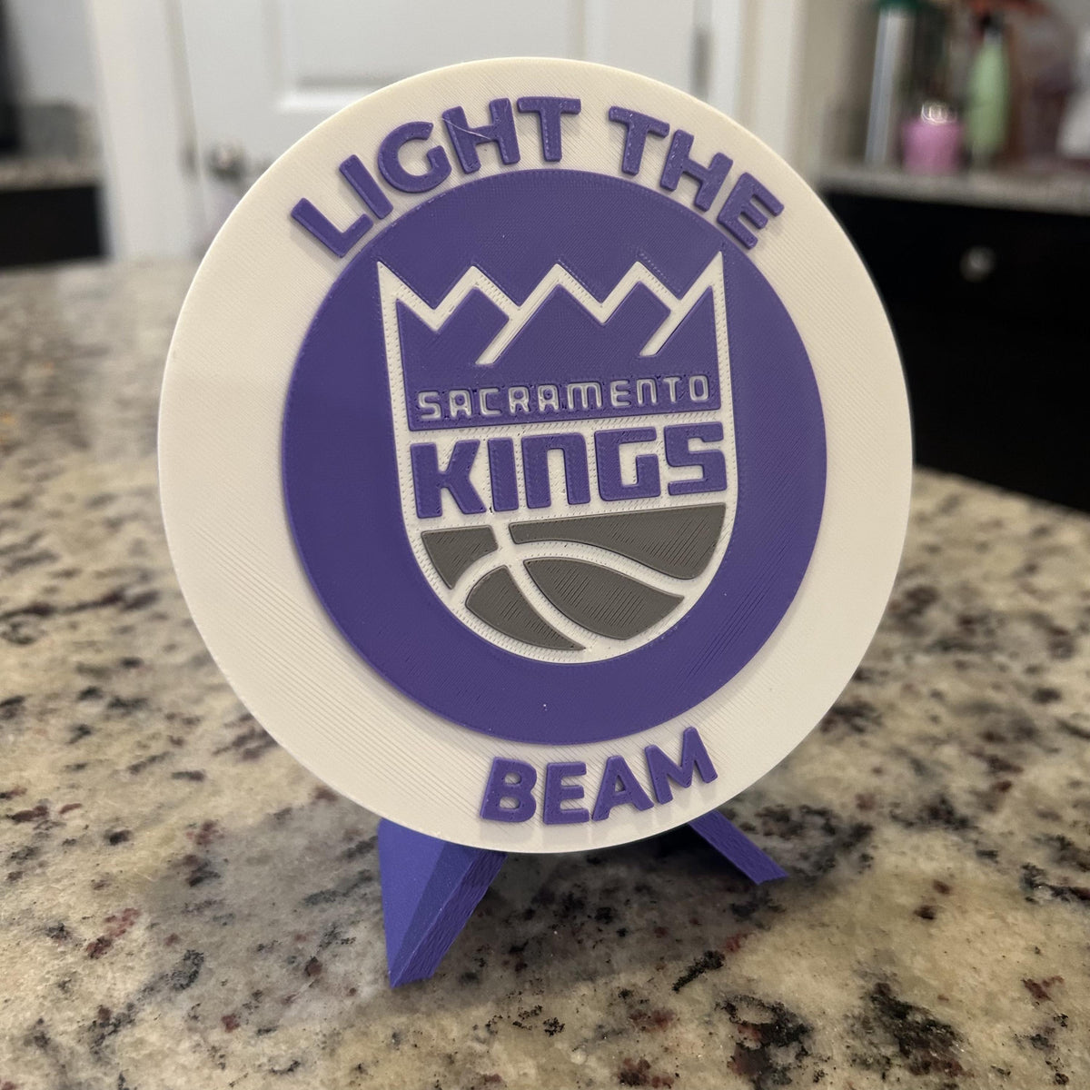 Sacramento Kings Personalized Roundel Display with Stand & Stash Box; 3D printed fan gift, made in USA