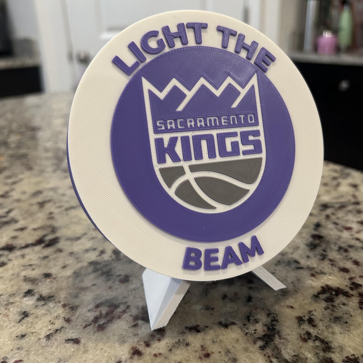 Sacramento Kings Personalized Roundel Display with Stand & Stash Box; 3D printed fan gift, made in USA