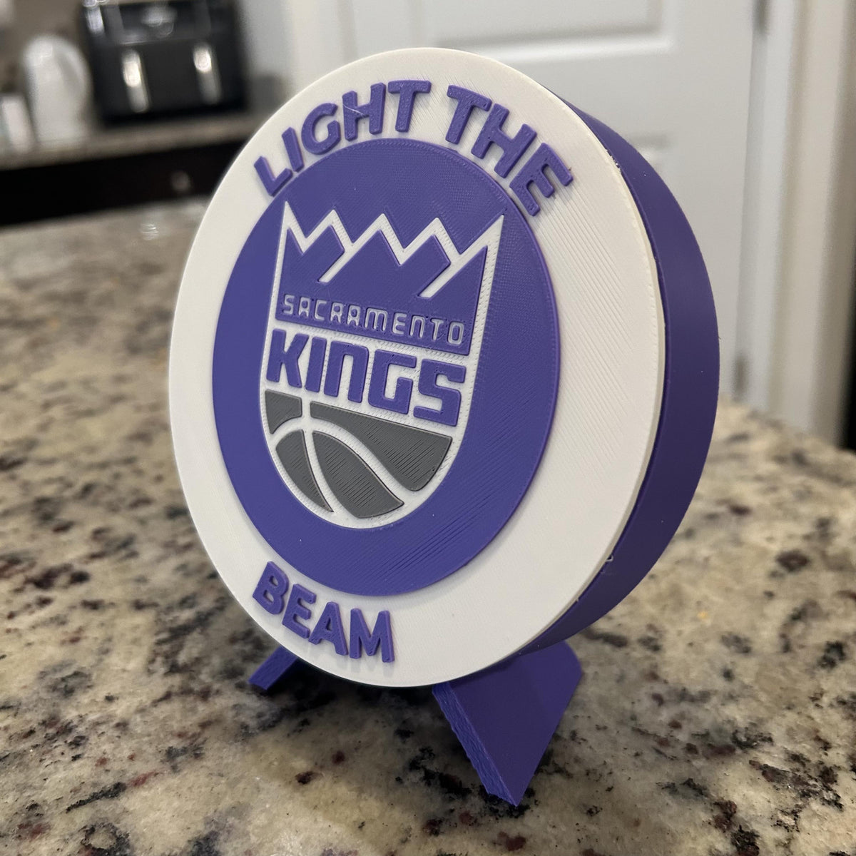 Sacramento Kings Personalized Roundel Display with Stand & Stash Box; 3D printed fan gift, made in USA