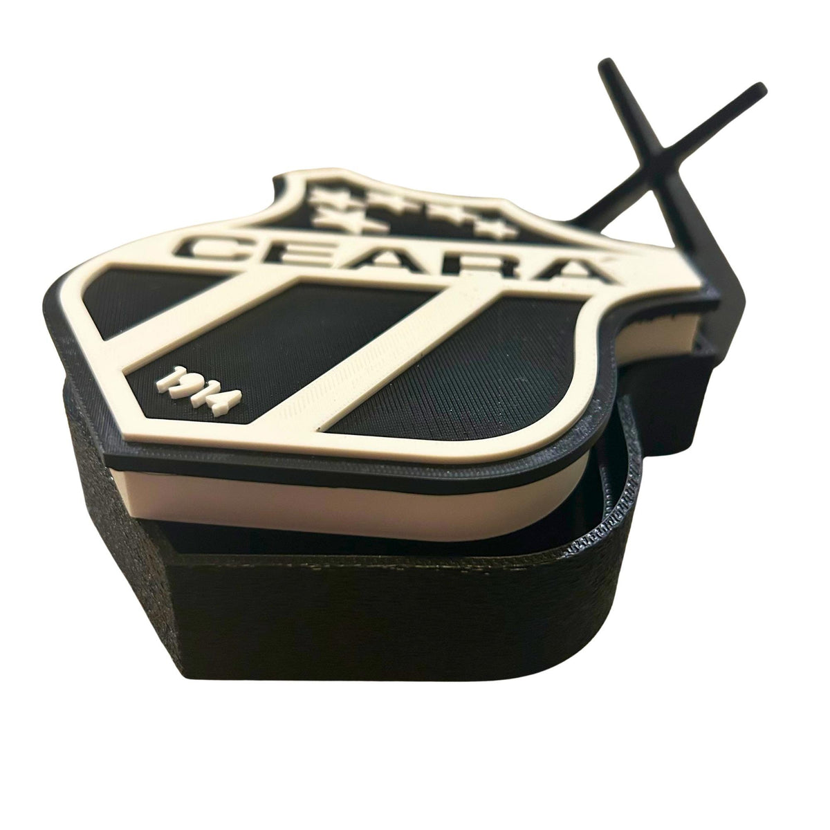 3D Printed Ceará SC Crest Display with Stand; 3D printed fan gift, made in USA