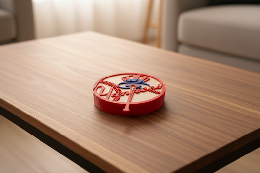 New York Yankees 3D printed decorative plaque with team crest and built-in desk stand