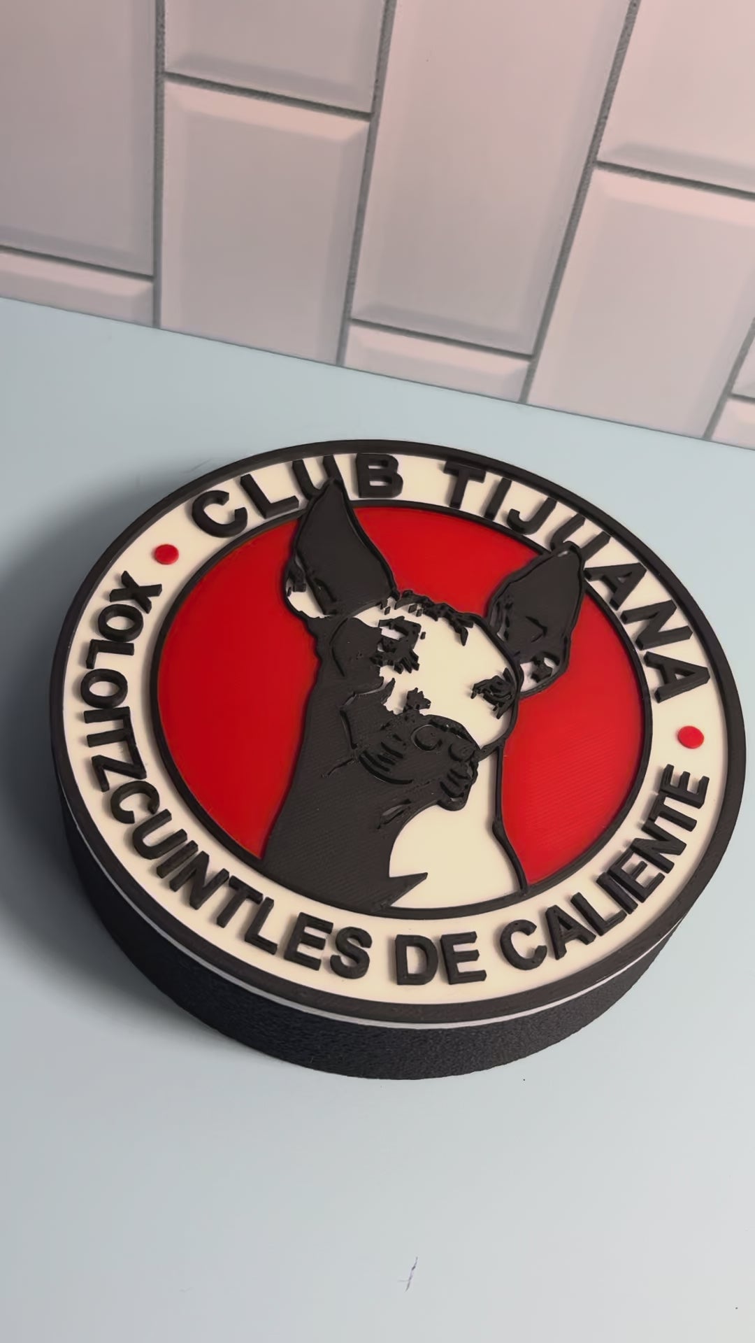 Load video: Xolos de Tijuana 3D Logo Stash Box Keepsake | Unique Soccer Fan Art