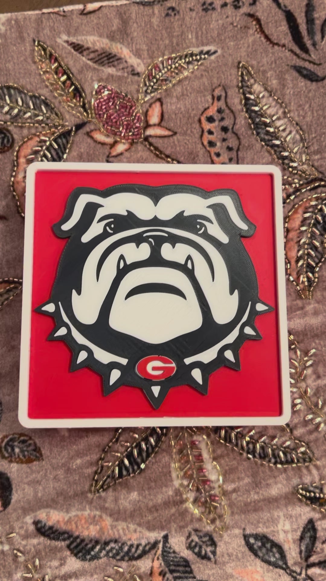 Load video: Georgia Bulldogs 3D Printed Storage Box | UGA Gift | Graduation Gift | Desk Organizer | Personalized College Gift