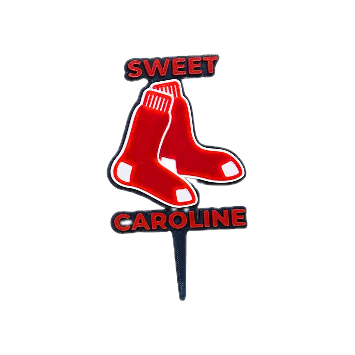Boston Red Sox Sweet Caroline 3D Cake Topper & Cupcake Toppers | Food-Grade PETG, USA Made | MLB Baseball Birthday Party Decor