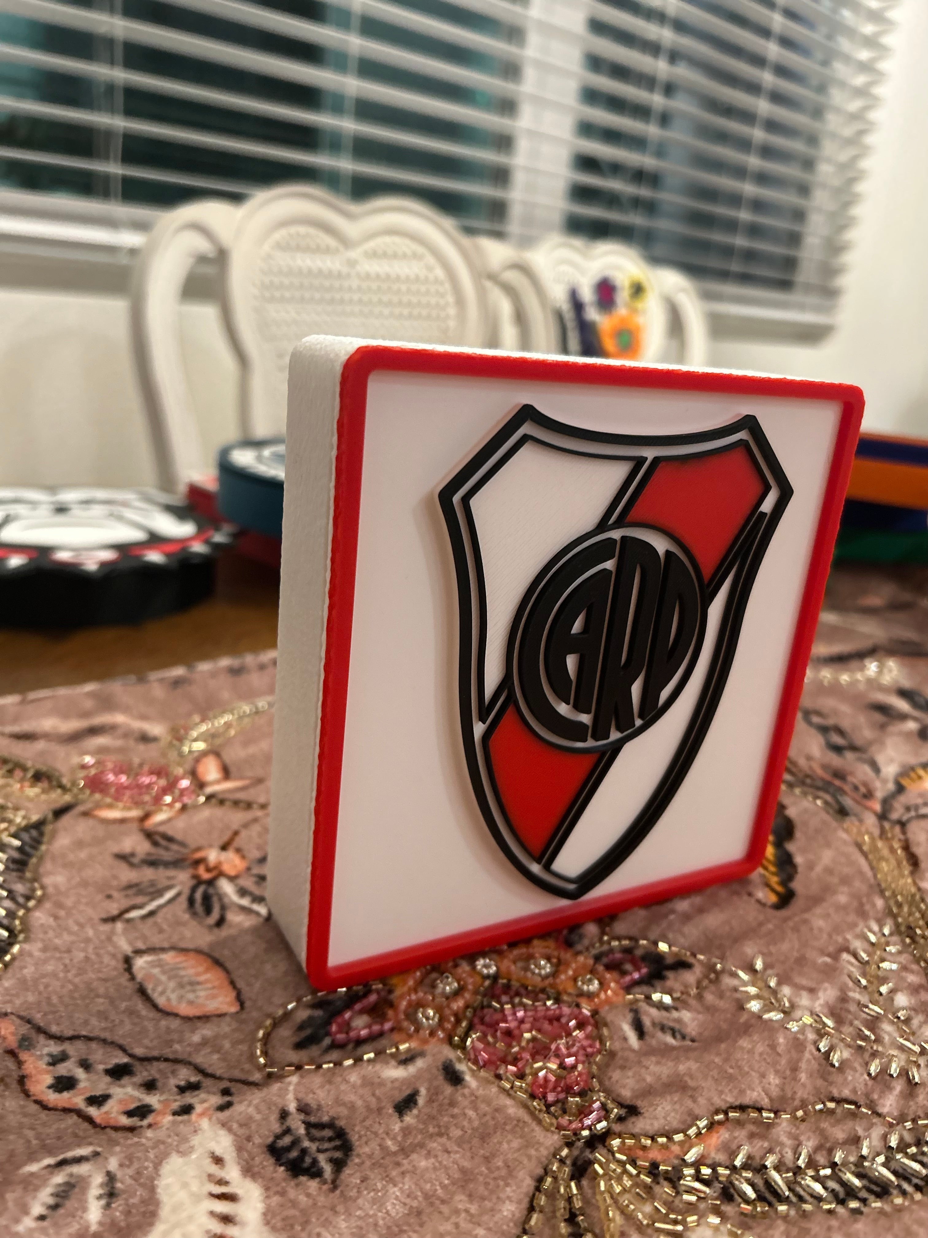 River Plate 3D Printed Plaque – Soccer Desk Decor & Gift for Coach or Fan My Store