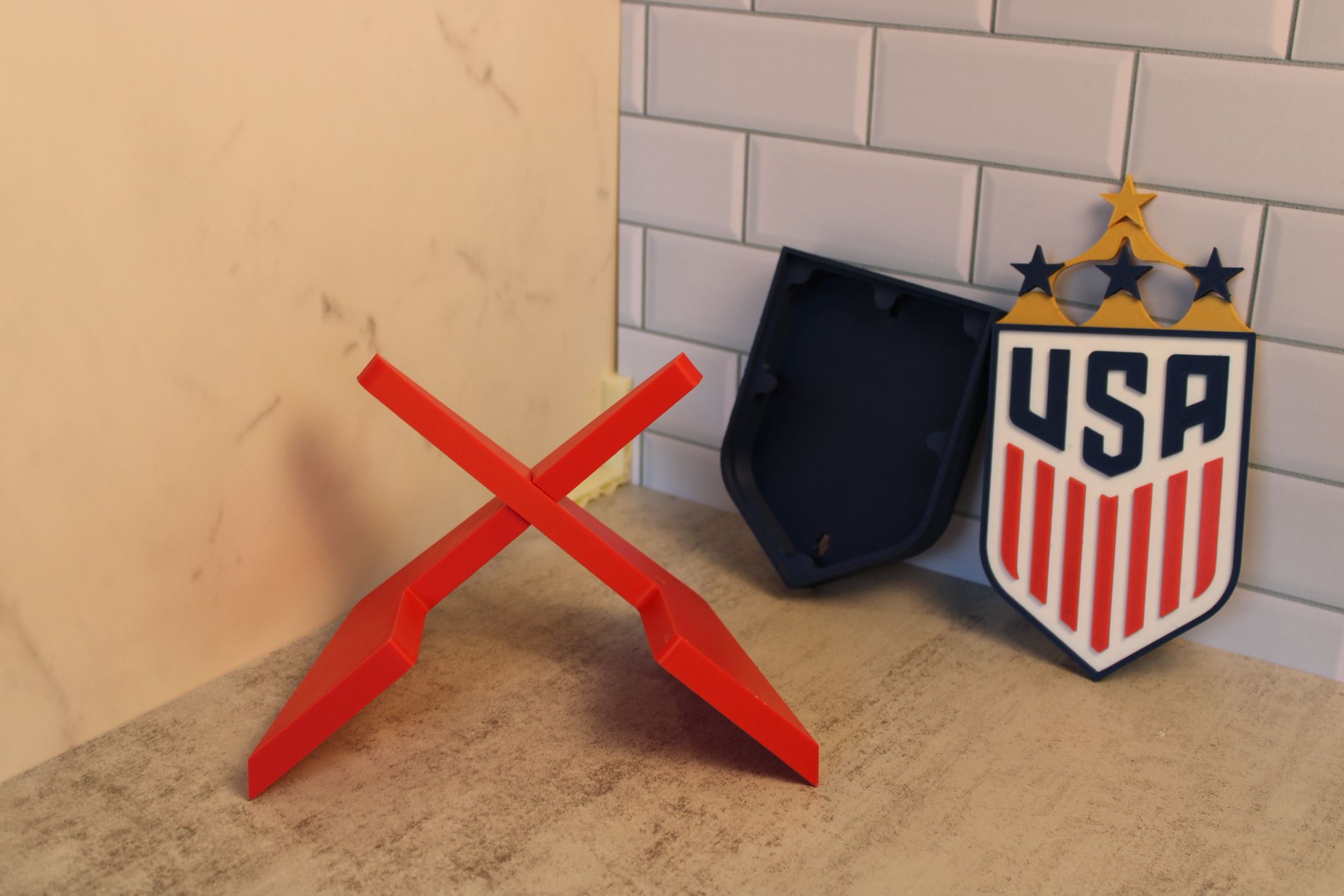 USA soccer team 3D plaque | USMNT football wall decor | American soccer team gift | Team USA patriotic collectible | 3D printed USA soccer emblem