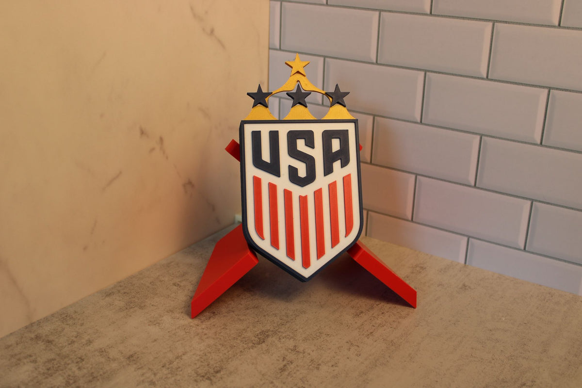 USA soccer team 3D plaque | USMNT football wall decor | American soccer team gift | Team USA patriotic collectible | 3D printed USA soccer emblem