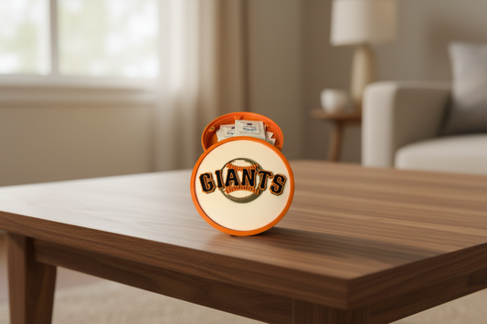 San Francisco Giants team inspired 3D printed decorative plaque with built in stand on desk