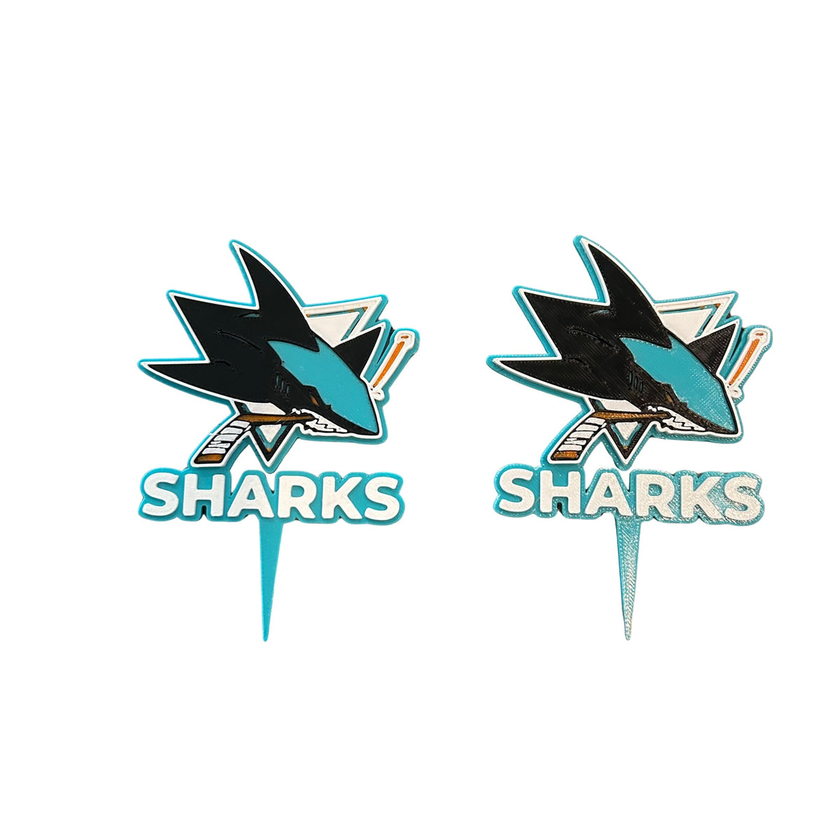 San Jose Sharks 3D Cake Topper & Cupcake Toppers | Food-Grade PETG, USA Made | NHL Hockey Birthday Party Cake Decor