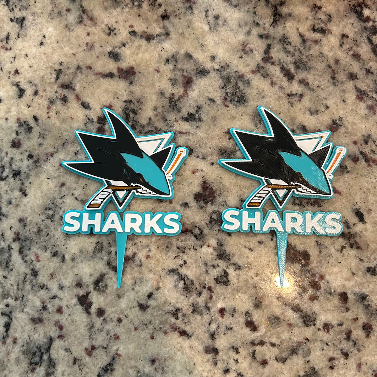 San Jose Sharks 3D Cake Topper & Cupcake Toppers | Food-Grade PETG, USA Made | NHL Hockey Birthday Party Cake Decor