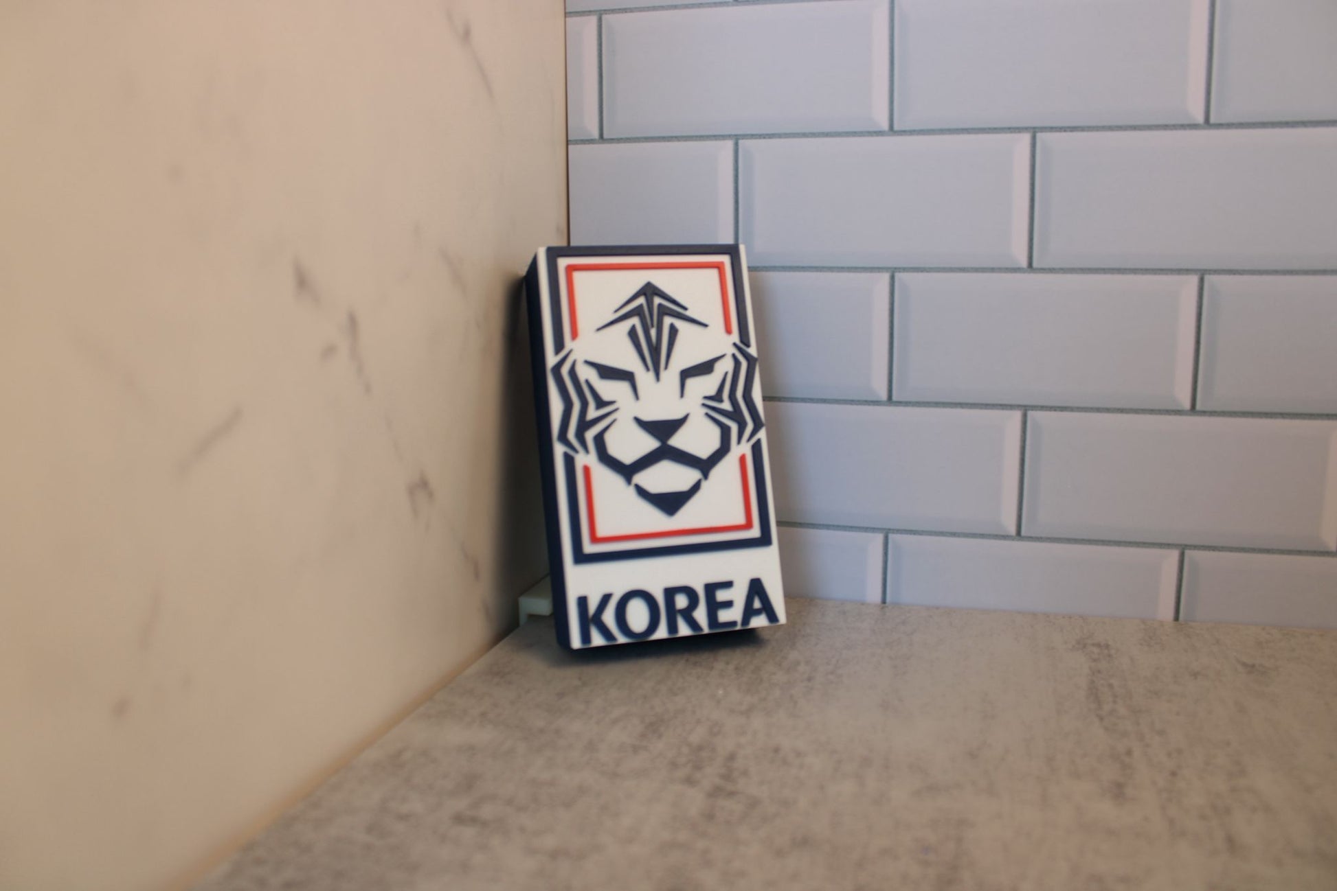 South Korea national soccer team plaque | KFA 3D printed football gift | Korean football fan decor | South Korea team wall sign | Korea soccer emblem collectible